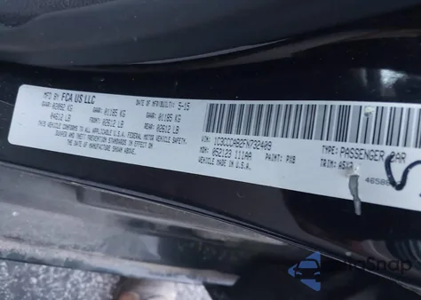 2015 Chrysler 200 Limited z USA, uszkodzony, nr VIN 1C3CCCAB2FN732409